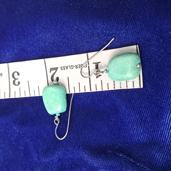 Green/ Blue Glass & Stone Beaded Necklace & Earrings - Picture 8 of 11